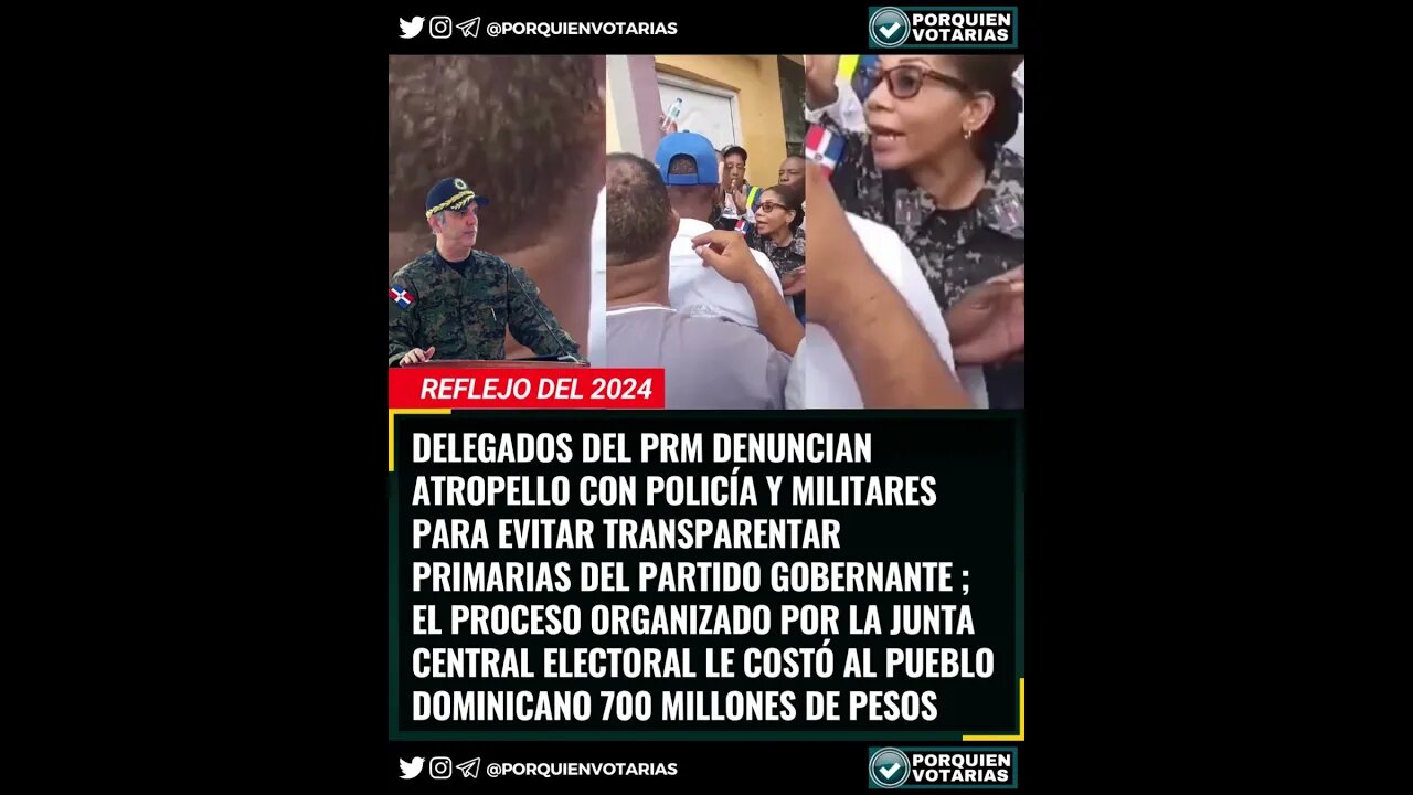 ⚡️DELEGADOS DEL PRM DENUNCIAN ATROPELLO CON POLICÍA Y MILITARES PARA EVITAR TRANSPARENTAR PRIMARIAS