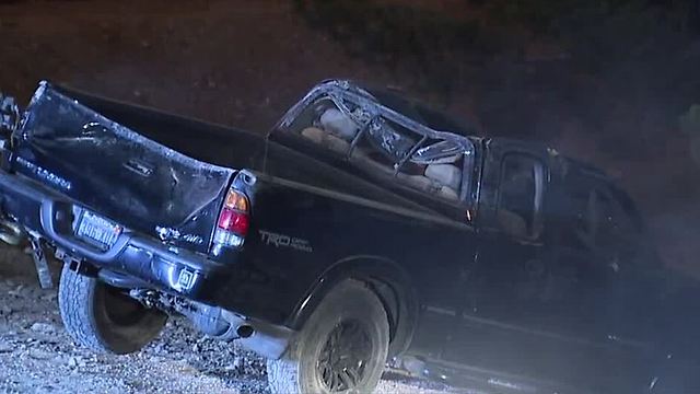 Victims ran off after truck rolls over ono the Spaghetti Bowl