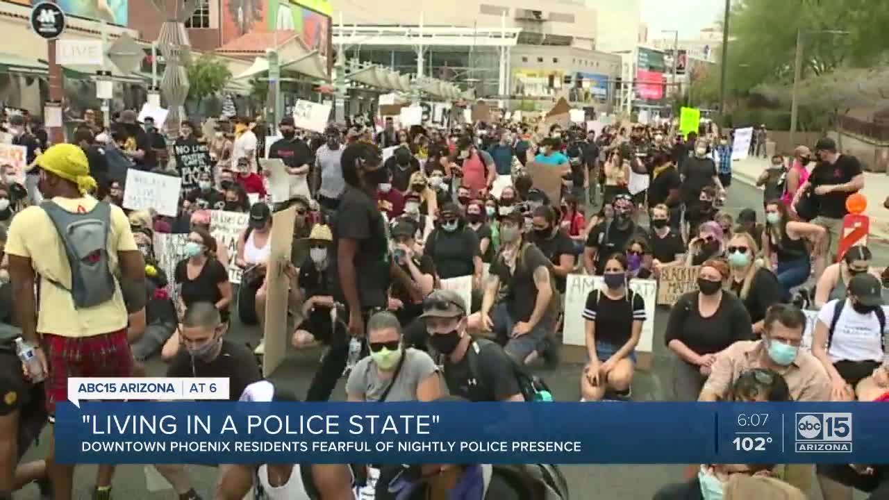 Residents say they're "living in a police state" near protest routes