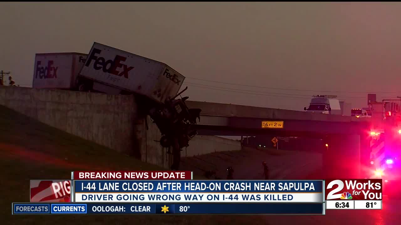 I-44 Lane Remains Closed After Head-on Crash Near Sapulpa