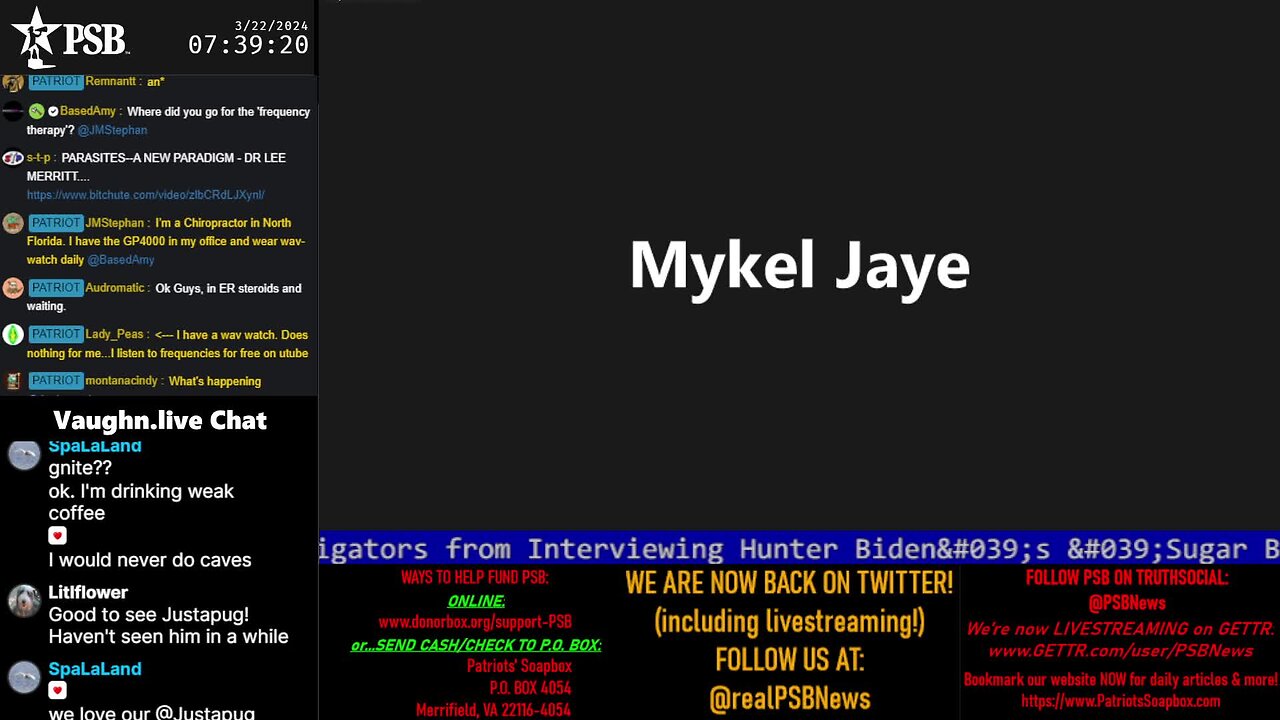 2024-03-22 07:31 EDT - Patriots Soapbox AM: with MykelJaye, SkyeBreeze