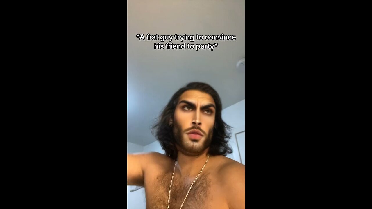 My impression of a frat guy trying to get his friend to come party