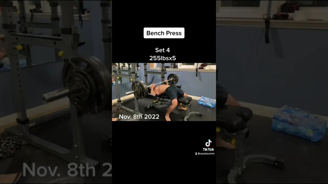 Bench press session 225lbs, 255lbs, 265lbs, 275lbs