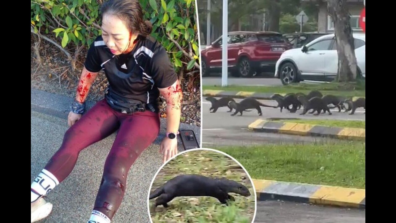 Otter Nightmare! Malaysian Jogger Bloodied, Dazed & Crying After Getting Mauled… By A Gang Of Otters