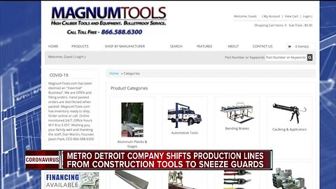 Romulus tool company produces sneeze guards to fight COVID-19