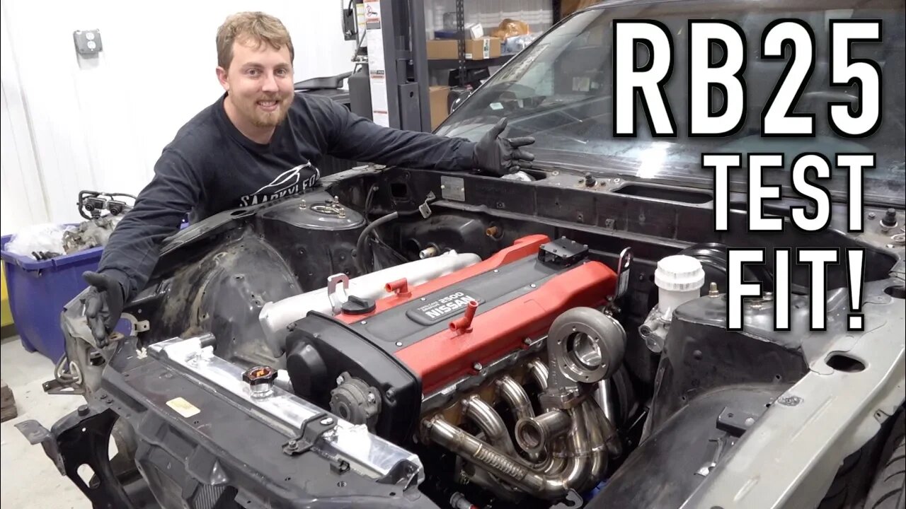 Test Fitting The New Engine (RB25 Swap Pt.4): 240SX Restomod Ep.28