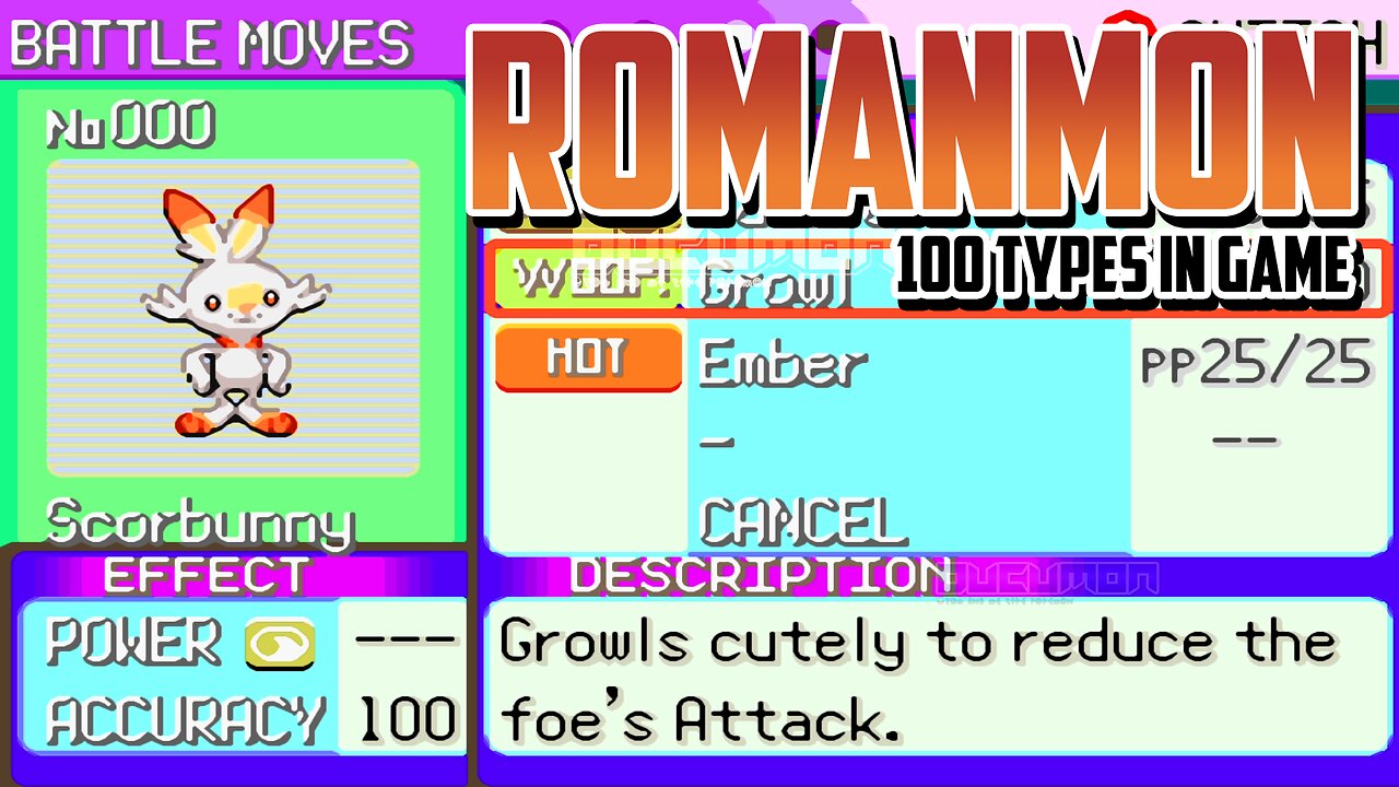 Roman Mon - GBA ROM Hack has 100 Types in Game more battle frontier mons, custom teams