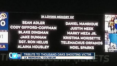 Thousand Oaks shooting victims honored before NFL game