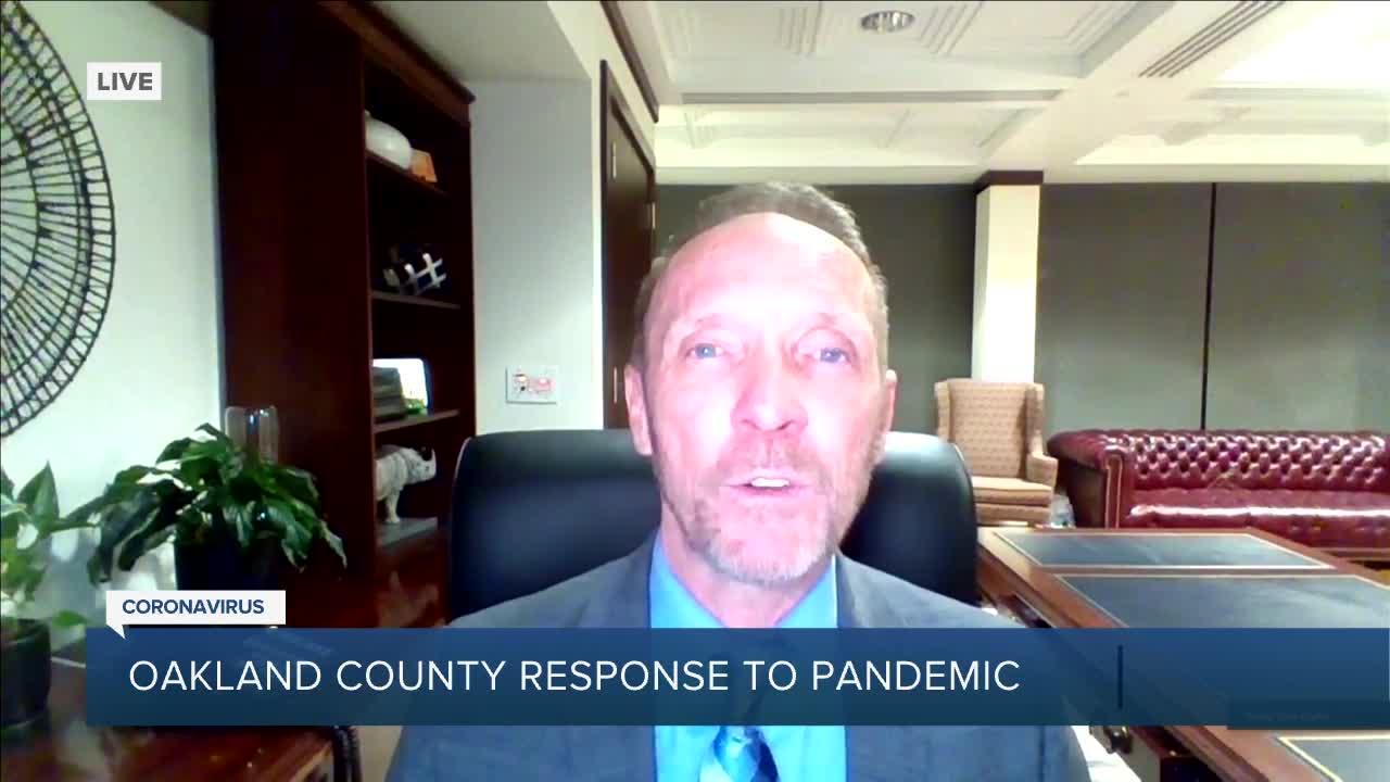 County Executive Dave Coulter speaks on COVID-19 efforts in Oakland County