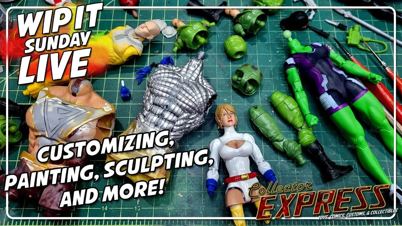 Customizing Action Figures - WIP IT Sunday Live - Episode #45 - Painting, Sculpting, and More!