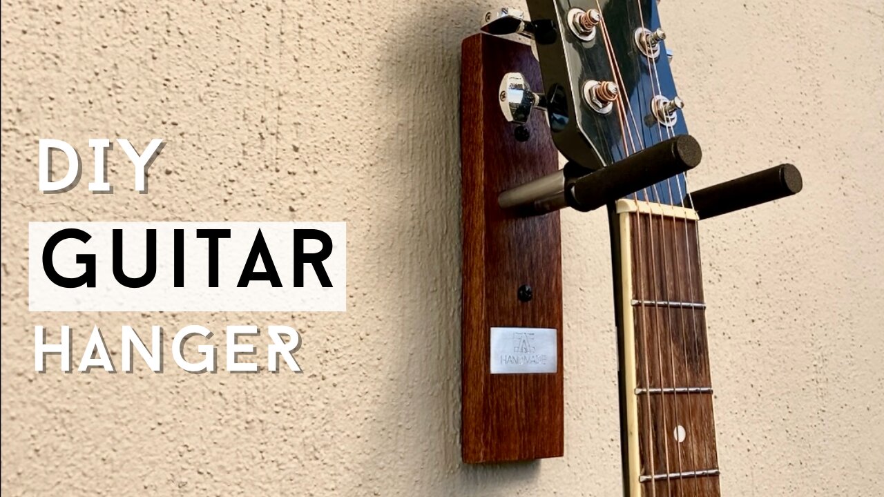 Genius way to make a guitar hanger! DIY woodworking project