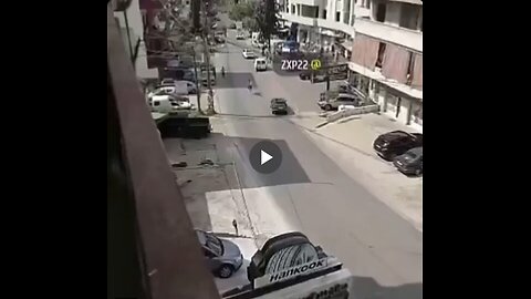 Runaway horse hits a car