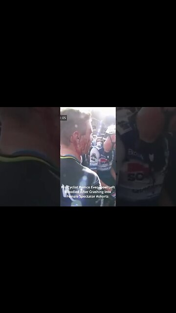 Pro Cyclist Remco Evenepoel Left Bloodied After Crashing Into Female Spectator #shorts #remco