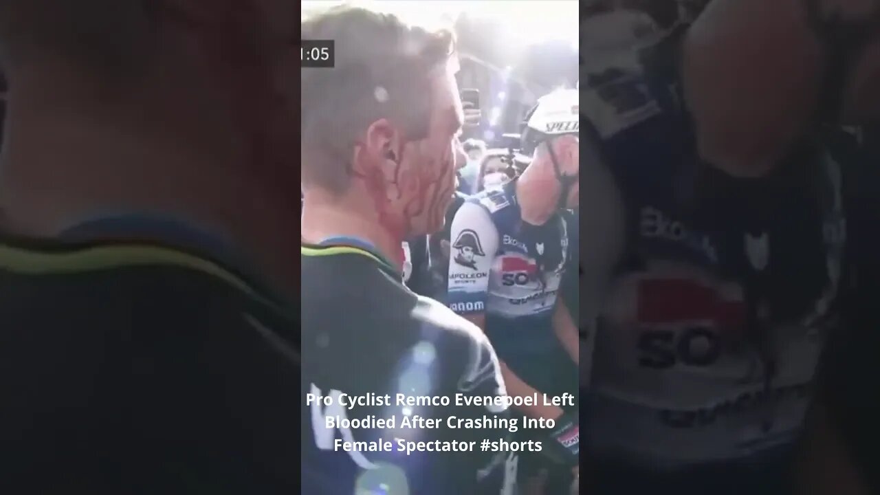 Pro Cyclist Remco Evenepoel Left Bloodied After Crashing Into Female Spectator #shorts #remco