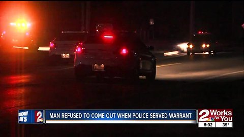 Man refused to come out when police serve warrant