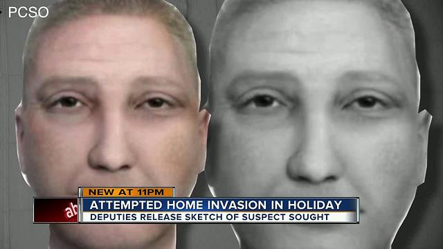 Sketch released of attempted home invasion armed robbery suspect in Holiday
