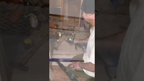 Angle grinder on floor tile
