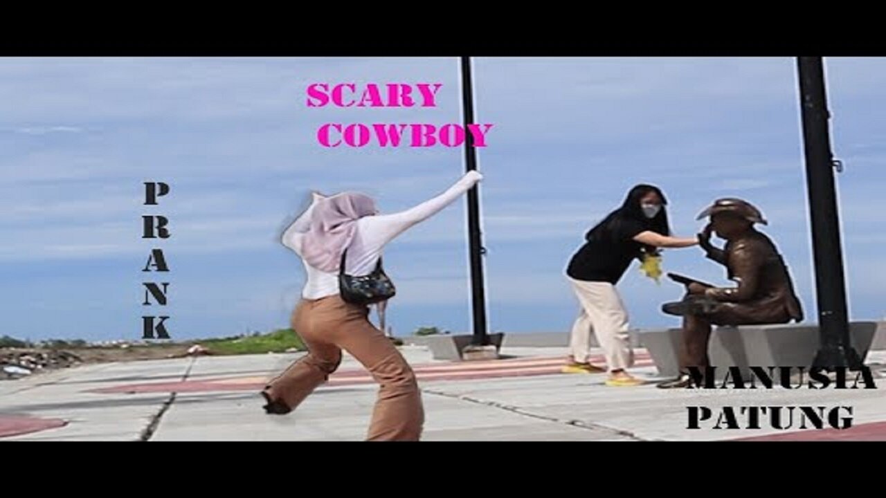 Cowboy prank. Best cowboy prank. best Statue scare prank. lelucon statue prank.luco patung prank.