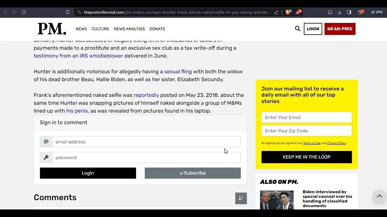 Frank biden photo in a corn g4y website