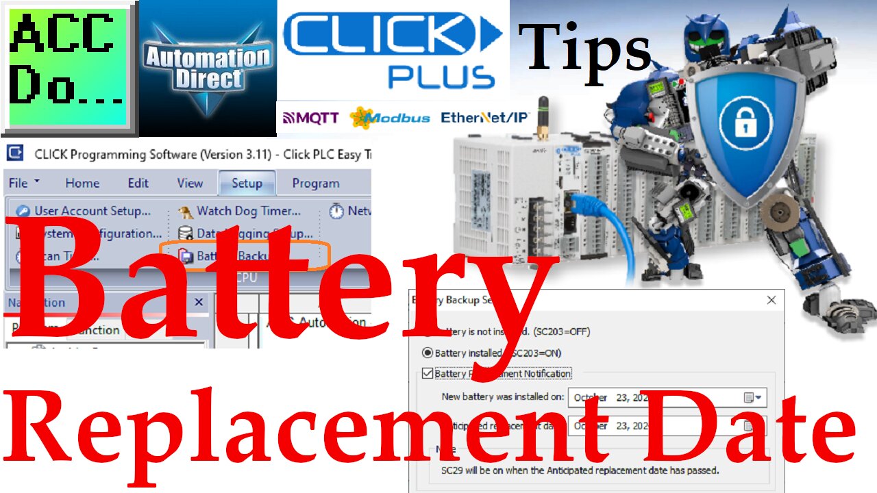 Click PLC Programming Battery Replacement Date