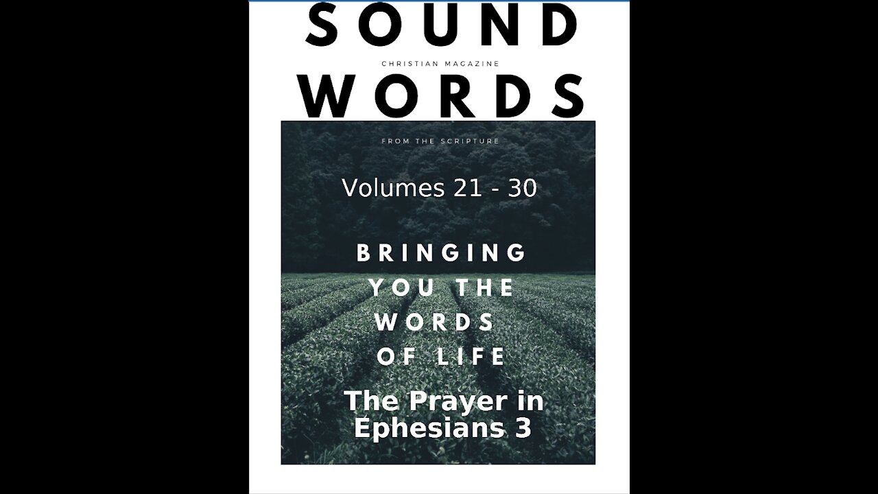 Sound Words, The Prayer in Ephesians 3