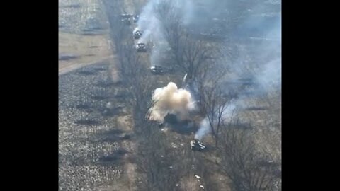 THE MOMENT OF DARMADAGIN OF THE BIG TANK COLUMN ATTACKED IN DONBASA