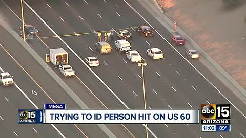 DPS trying to identify man hit by car on US-60