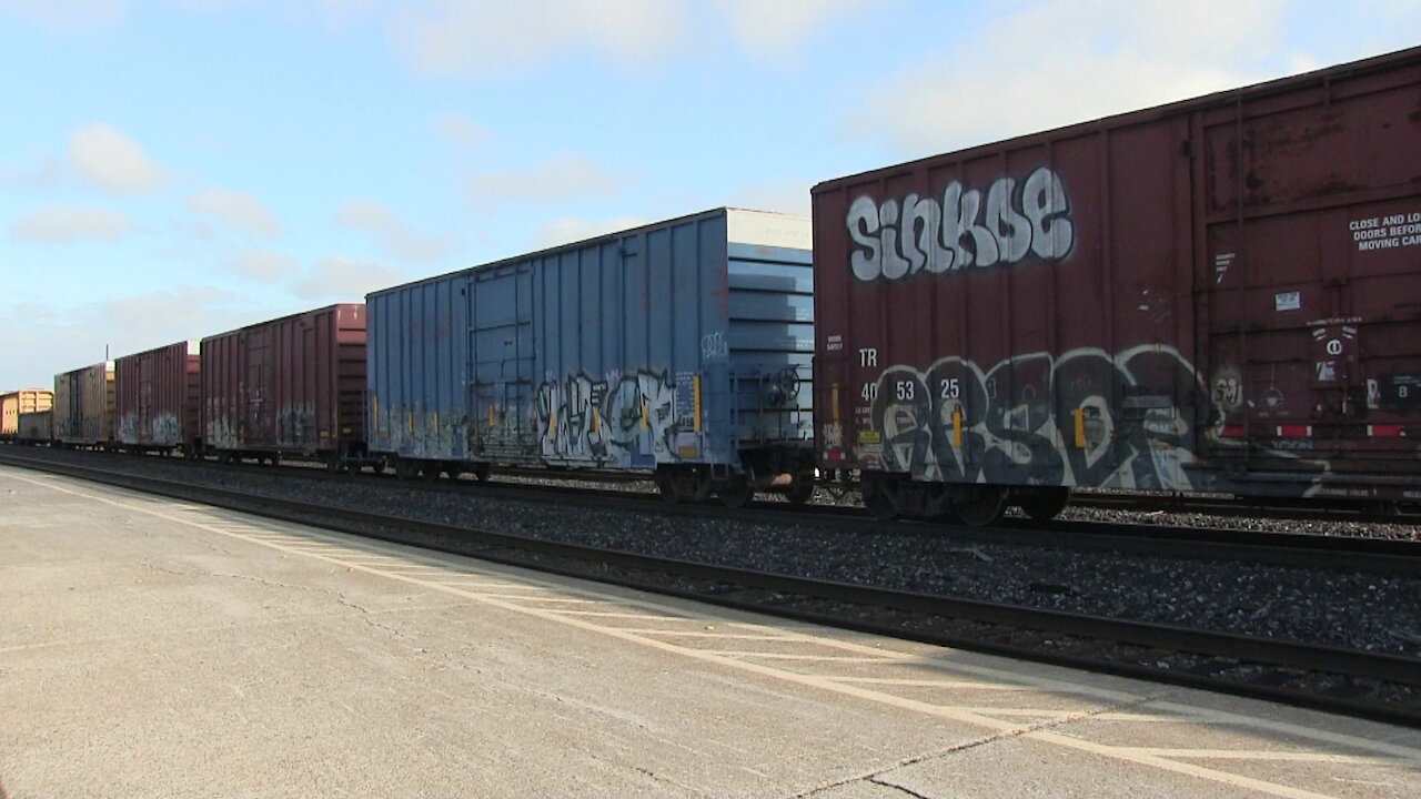 CN 2261 & CN 2229 Locomotives CN 492 Manifest Train Eastbound In Sarnia