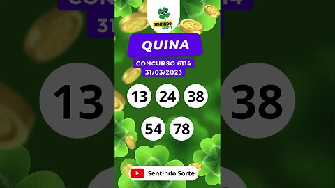 🍀 Resultado QUINA 6114 | 31/03/23 | Sentindo Sorte #shorts