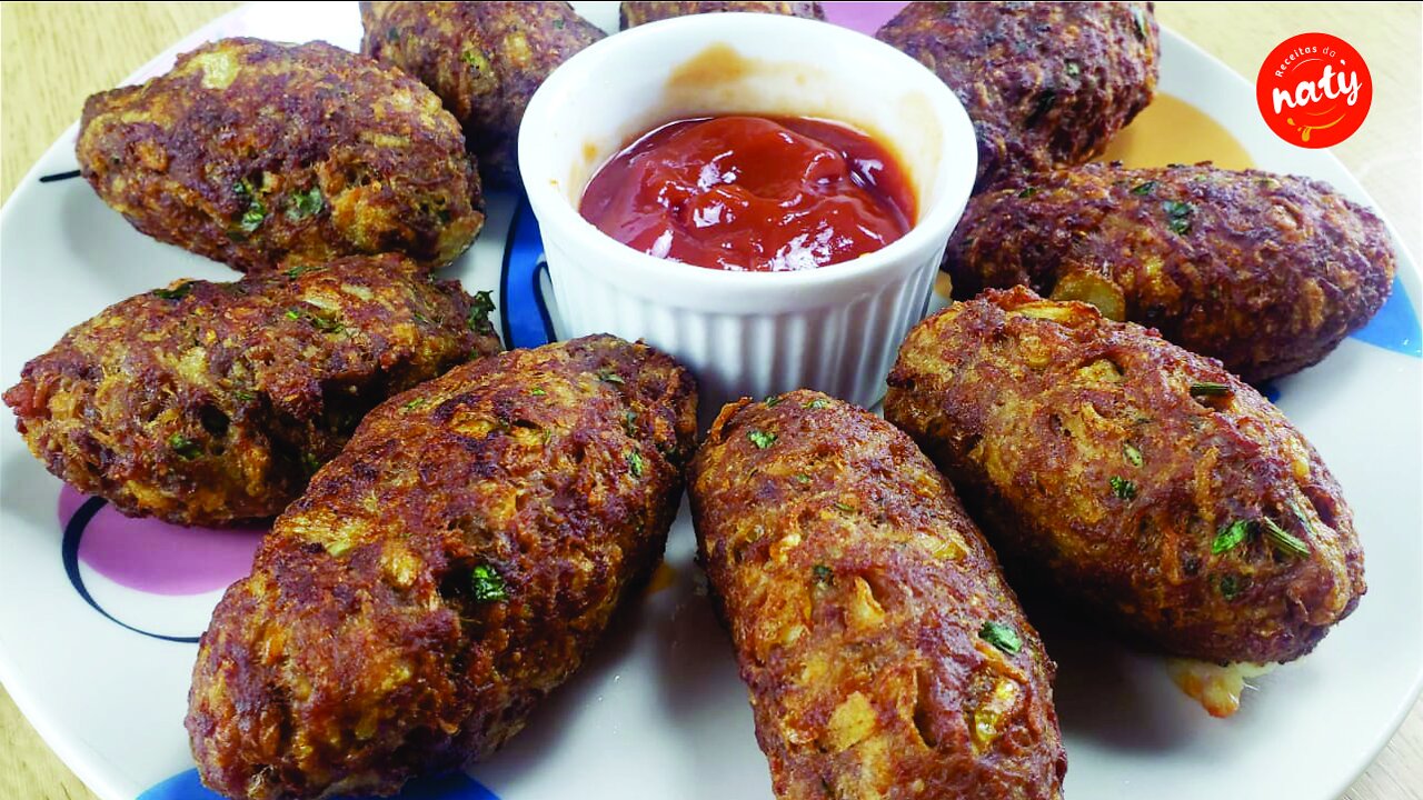 ✅CROQUETE DE CARNE MOÍDA SUPER FÁCIL E RÁPIDO RECEITAS DA NATY