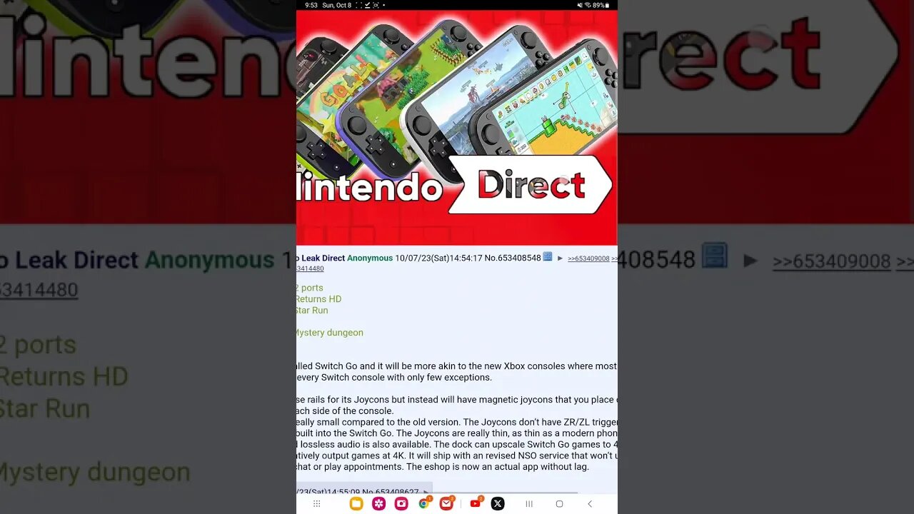 Nintendo direct leak