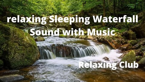 relaxing Sleeping Waterfall Sound with Music || , relaxing ,music with ocean waves sound