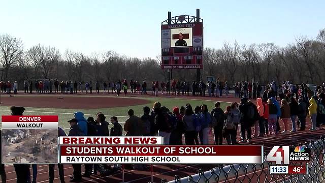 Raytown South HS students walk out to protest gun violence