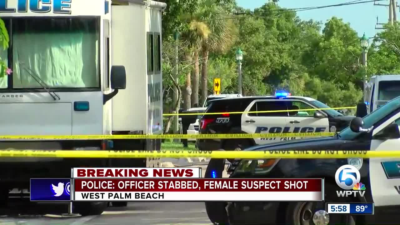 Officer stabbed, suspect shot in West Palm Beach on North Flagler Drive