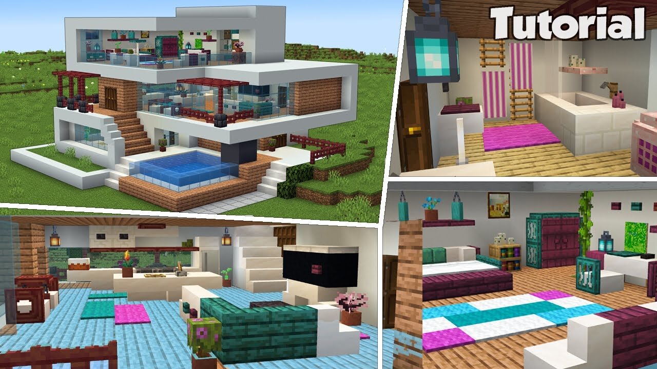 Minecraft: Modern House #42 Interior Tutorial