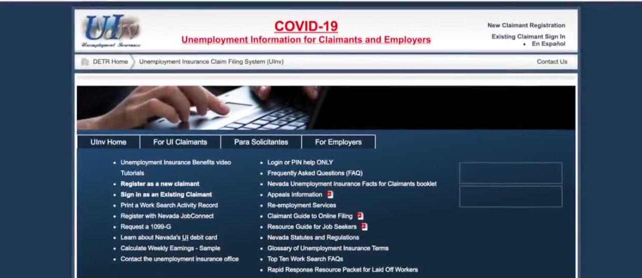 Nevada's Unemployment site will be down this weekend