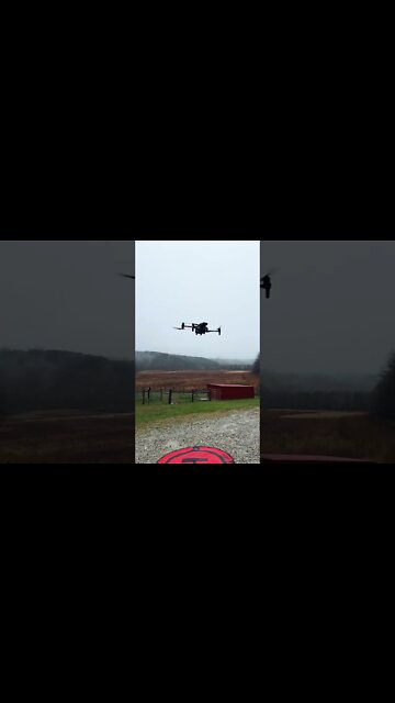 Flying Drone In The Rain.