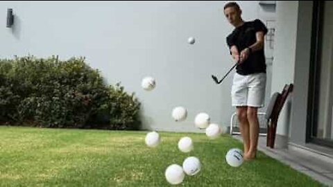 How to play beer pong with a golf club