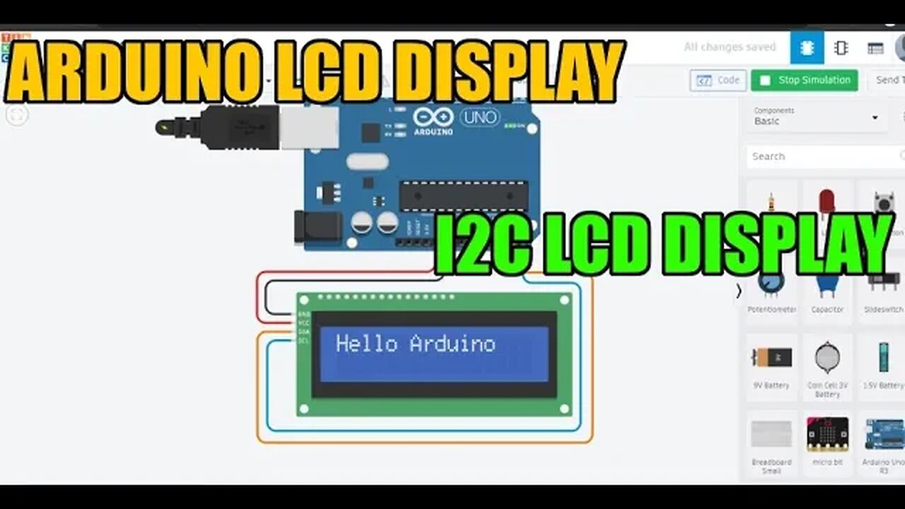 How to Connect LCD to Arduino - LCD Display Arduino I2C - #Tinkercad Simulation #AeroArduino