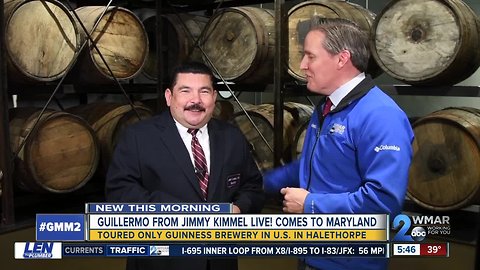 Guillermo from Jimmy Kimmel Live! visits Guinness brewery in Halethorpe