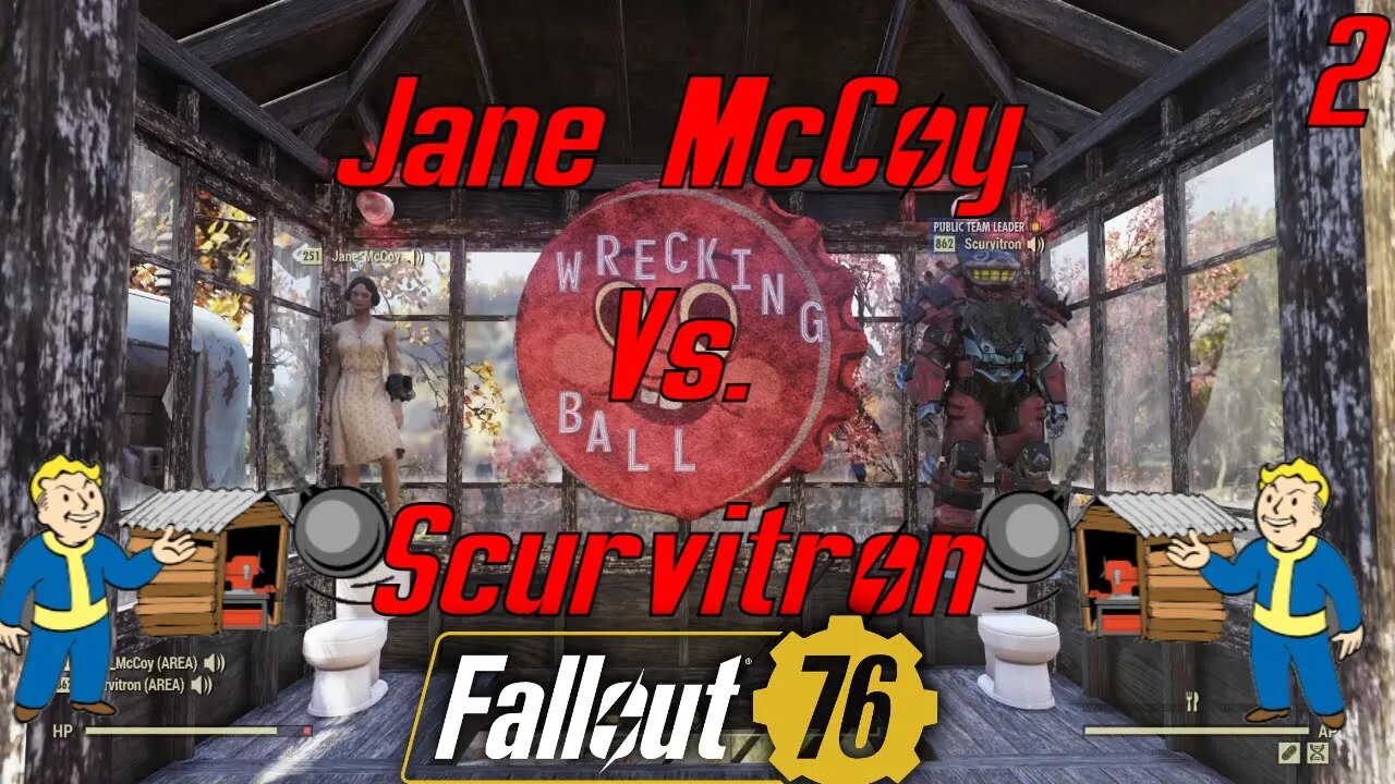 Fallout 76 Wrecking Ball The Camp Destruction Gameshow EP 2 Jane McCoy Vs Scurvitron