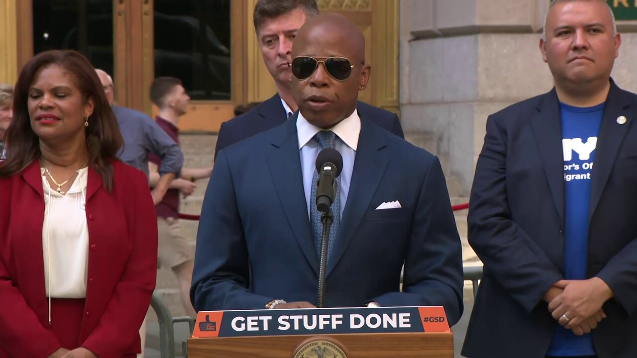 New York City Mayor Eric Adams Delivers Remarks and Raises the Dominican Flag