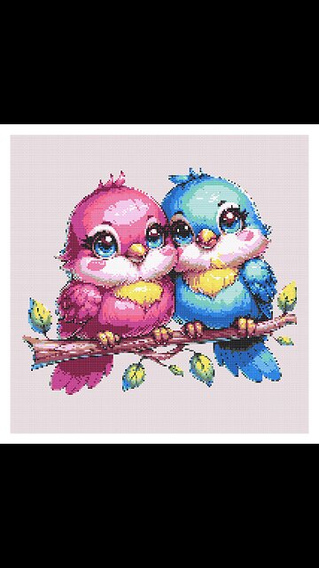 Cute Birds Cross Stitch Pattern by Welovit | welovit.net | #welovit