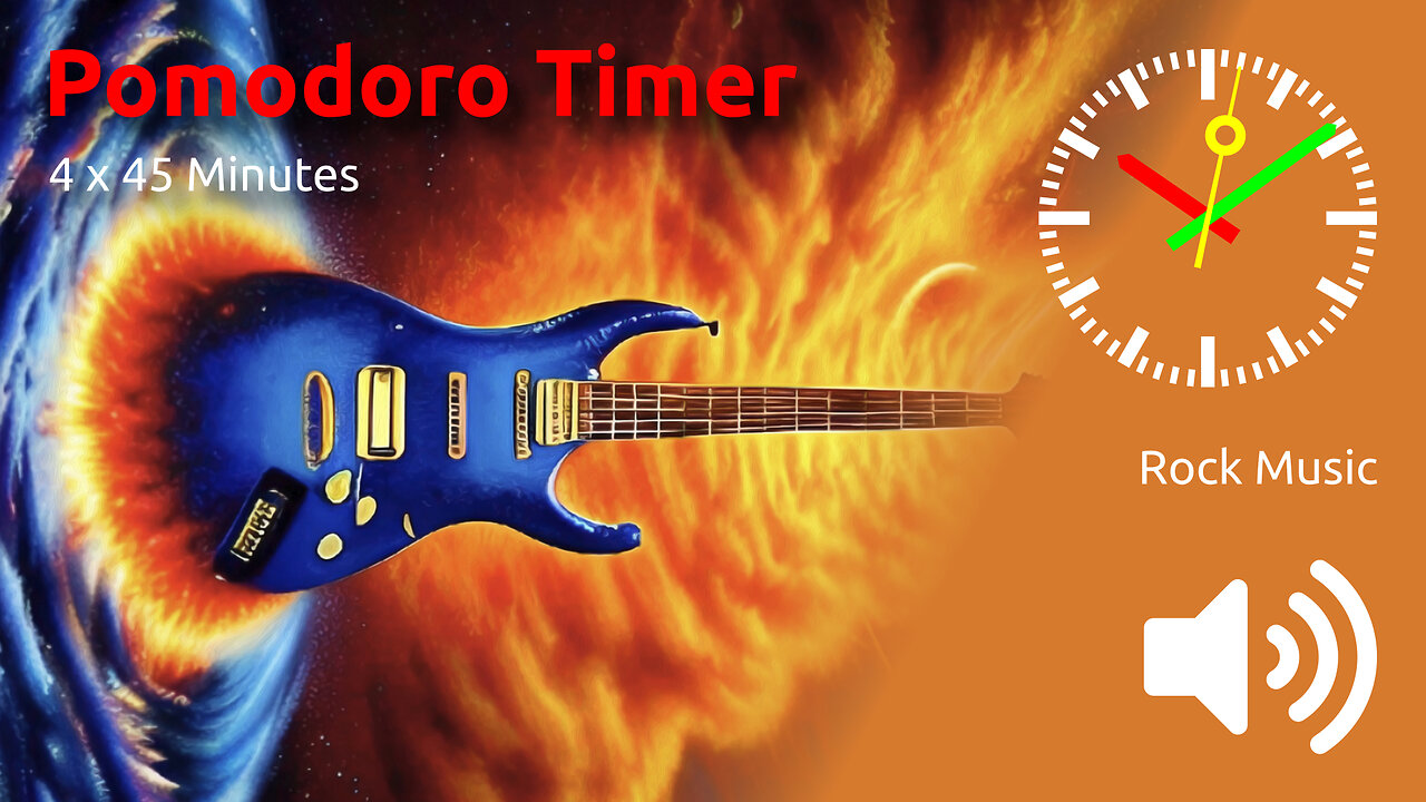 Pomodoro Timer 4 x 45min ~ Rock Music