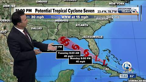 11pm Tropical update PTC seven