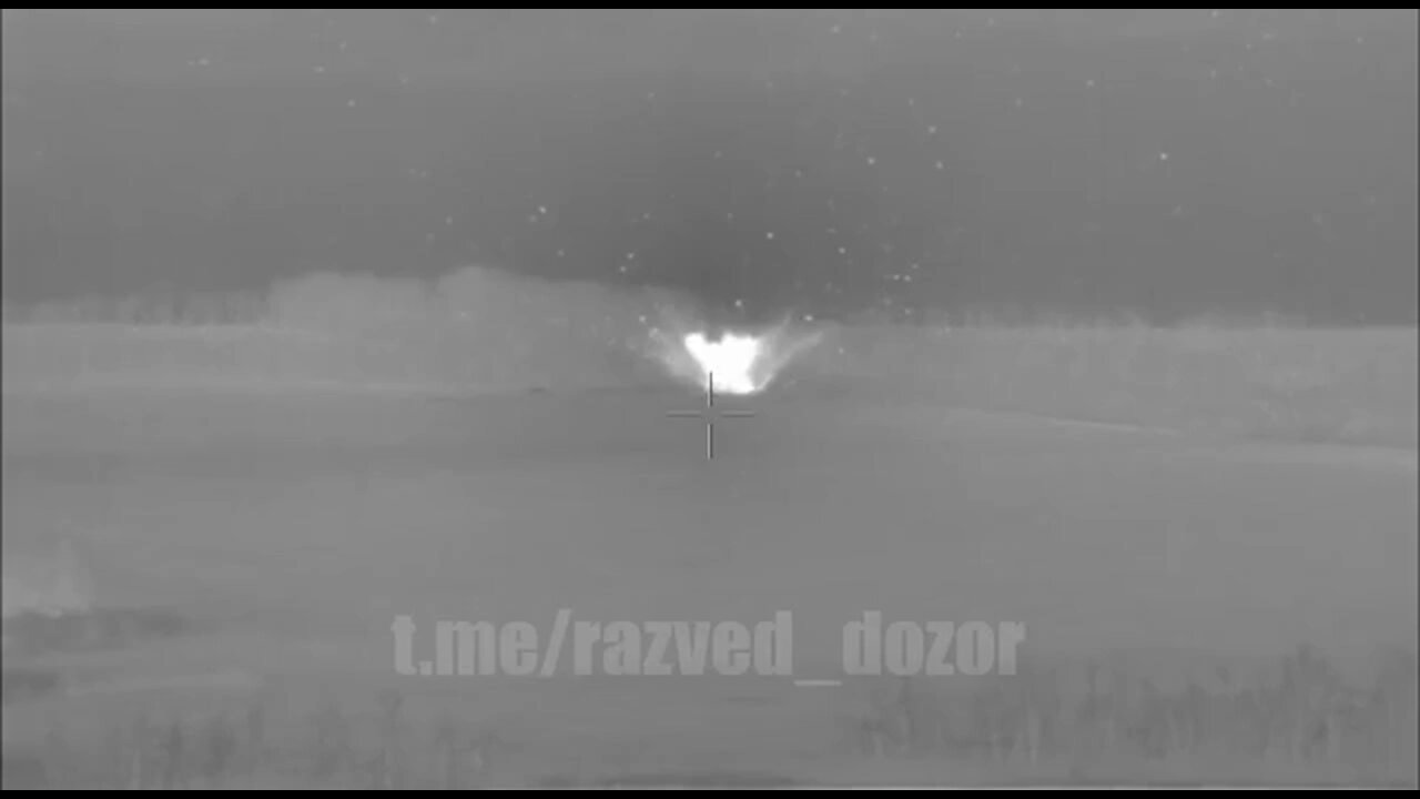 An alleged AFU military vehicle was hit by a guided missile or artillery in the forest belt of the Izyum district