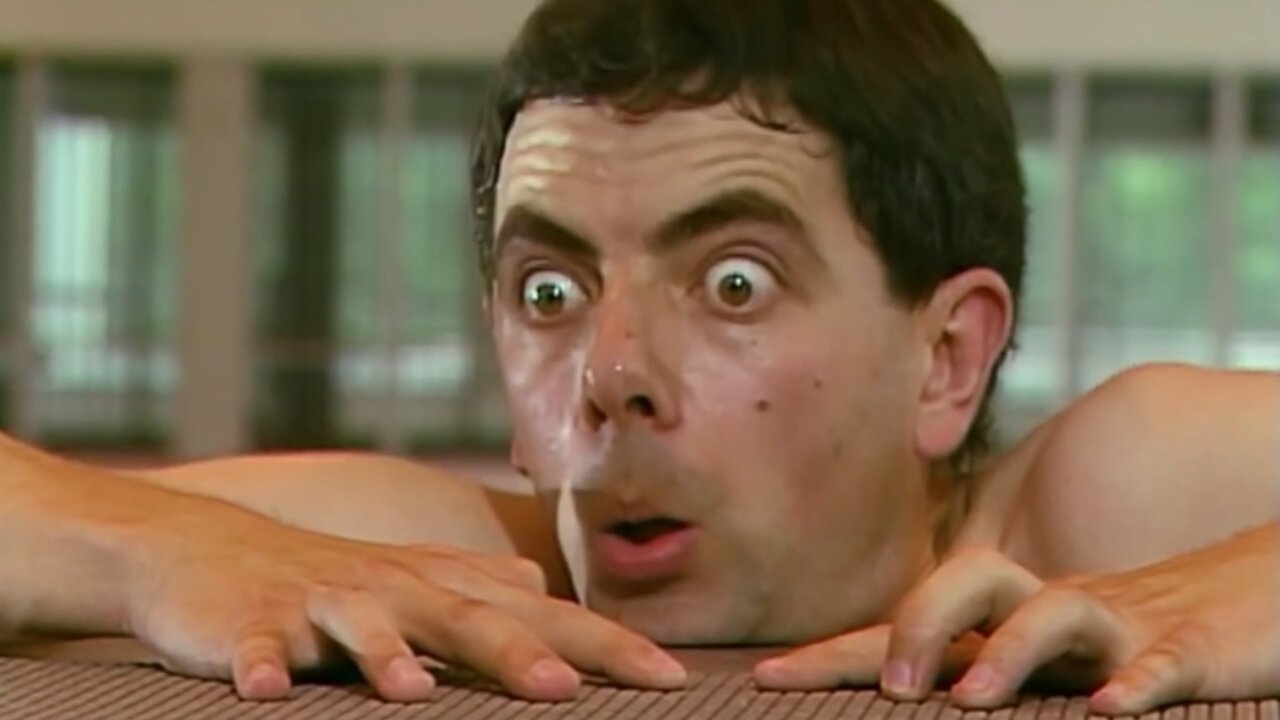 Terrible Mr. Bean is so cute to see in the pool