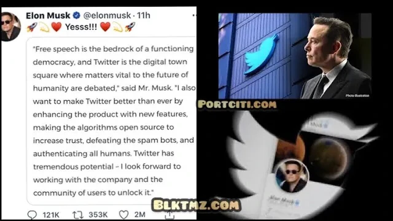 Elon Musk buys twitter for 44 billion to bring free speech back! News Media Companies are Fearful !