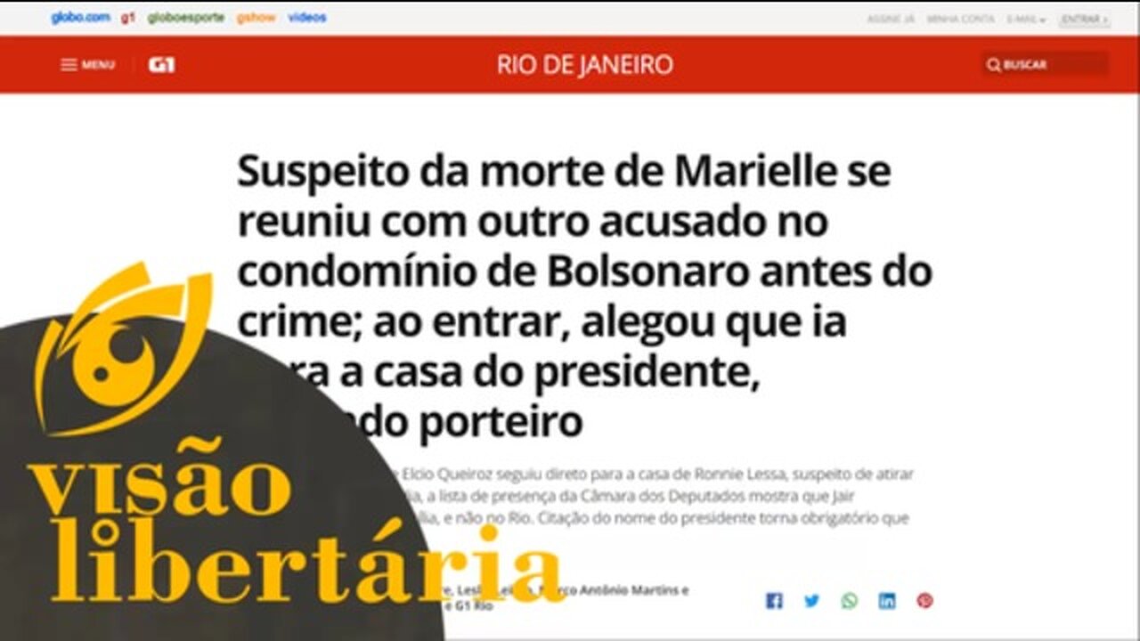 Globo acusa Bolsonaro de mandar matar Marielle Franco | Visão Libertária - 31/10/19 | ANCAPSU