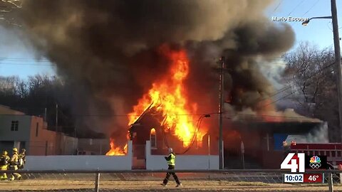 Crews battle fire at historic KCK church